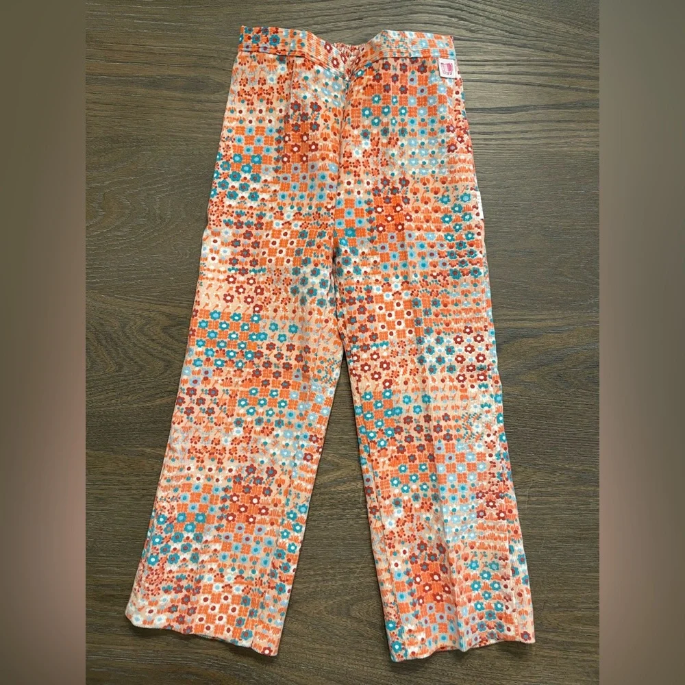 1970’s Garanimals Blue Lace Collar Shirt & Floral Corduroy Pants Set